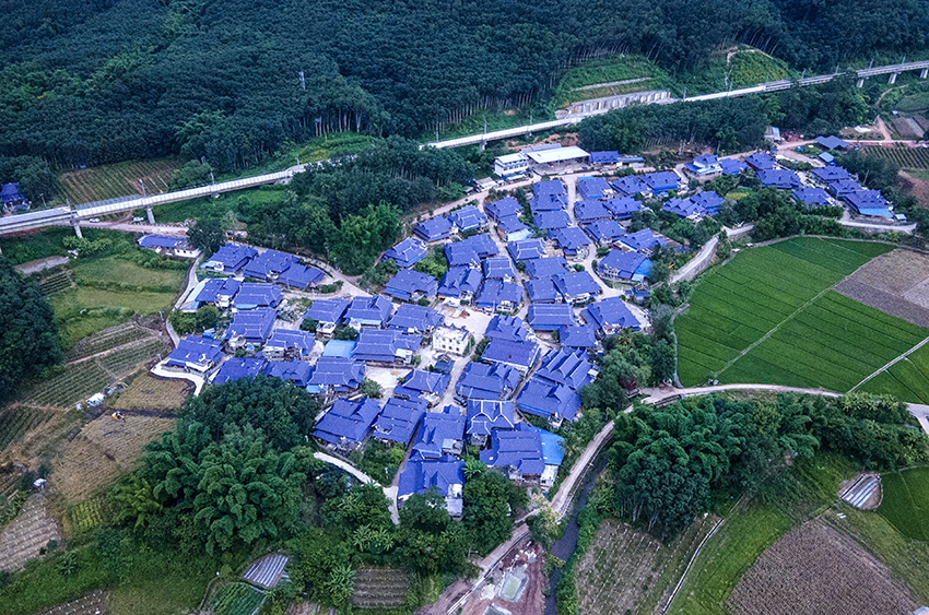 磨憨鎮(zhèn)曼莊村大龍哈小組現(xiàn)代化邊境幸福村新貌。人民網(wǎng)記者 符皓攝